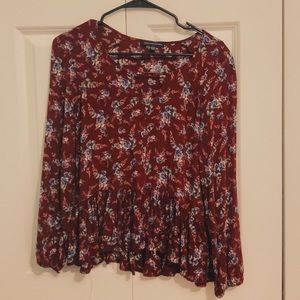 Red Floral Top